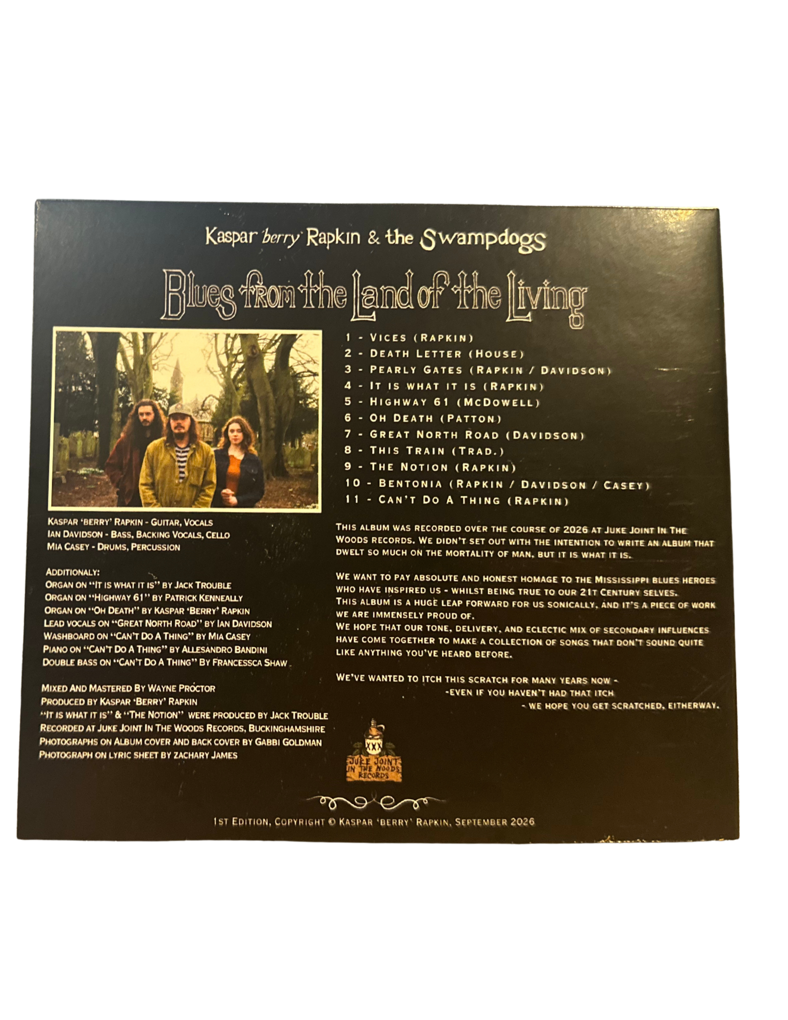 BUY THE CD: Kaspar 'Berry' Rapkin & The Swamp Dogs, Blues From The Land Of The Living